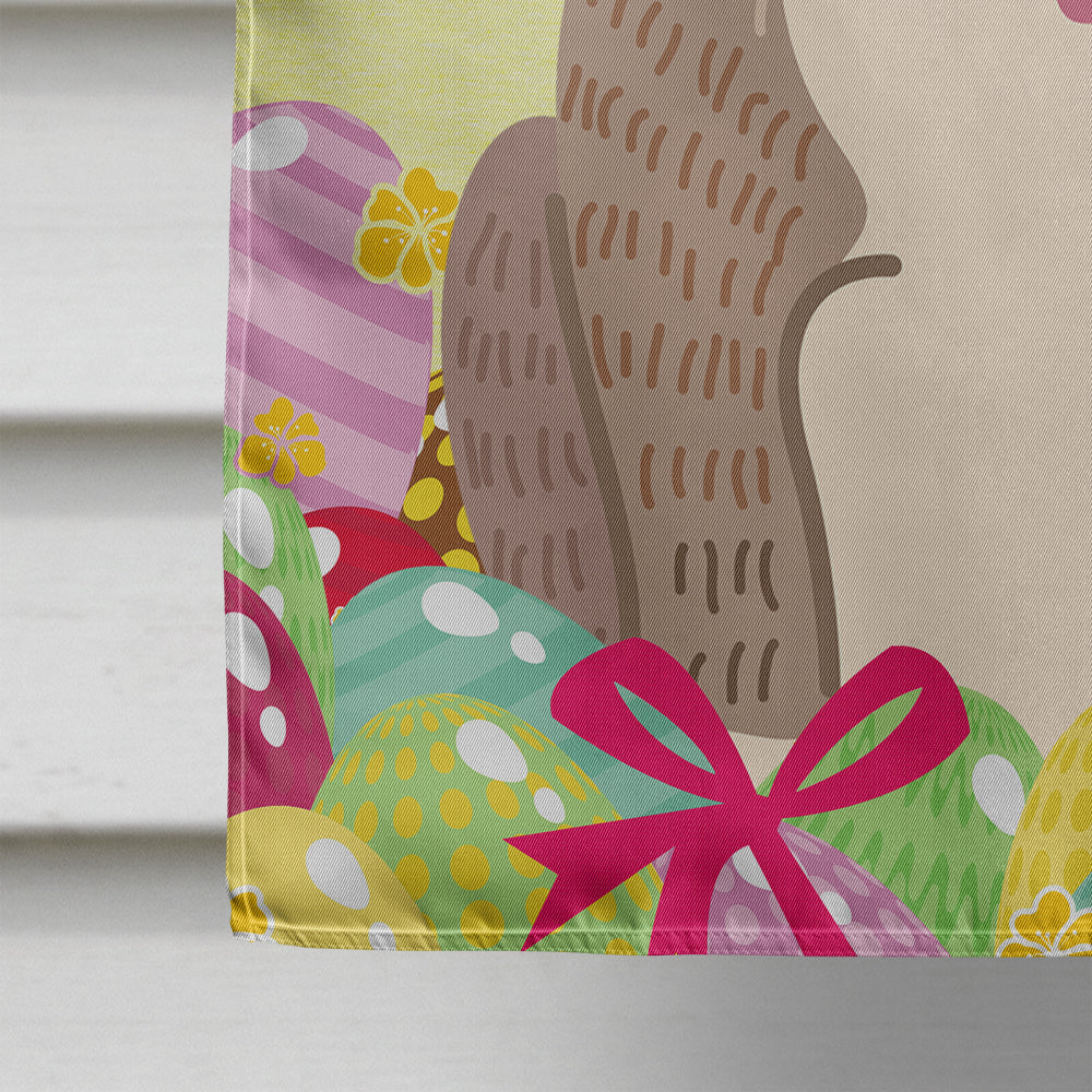 Easter Eggs English Bulldog Grey Brindle House Flag 28x40 Porch Sleeve Pole Decorative Outside Yard Banner Artwork Wall Hanging, Polyester