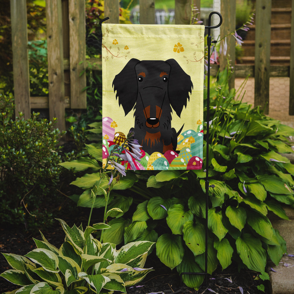 Easter Eggs Wire Haired Dachshund Black Tan Garden Flag Mailbox Decorative Yard Banner Outside Patio Artwork for Flower Beds, Garden Size, Multicolor
