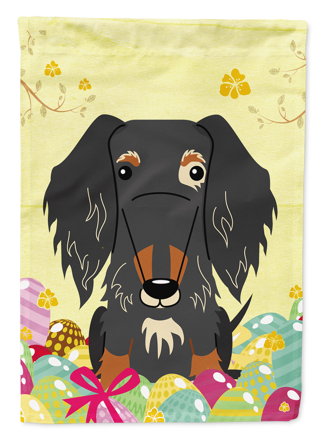 Easter Eggs Wire Haired Dachshund Dapple Garden Flag Mailbox Decorative Yard Banner Outside Patio Artwork for Flower Beds, Garden Size, Multicolor