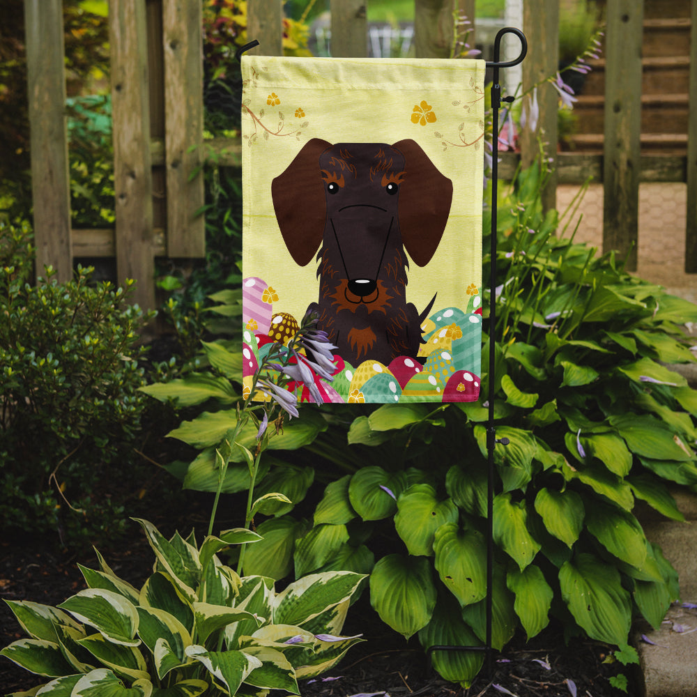 Easter Eggs Wire Haired Dachshund Chocolate Garden Flag Mailbox Decorative Yard Banner Outside Patio Artwork for Flower Beds, Garden Size, Multicolor