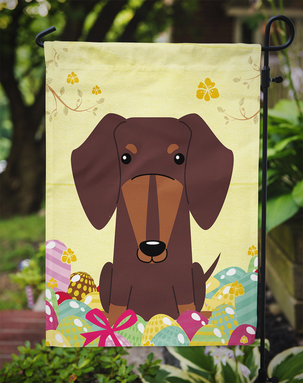Easter Eggs Dachshund Chocolate Garden Flag Mailbox Decorative Yard Banner Outside Patio Artwork for Flower Beds, Garden Size, Multicolor