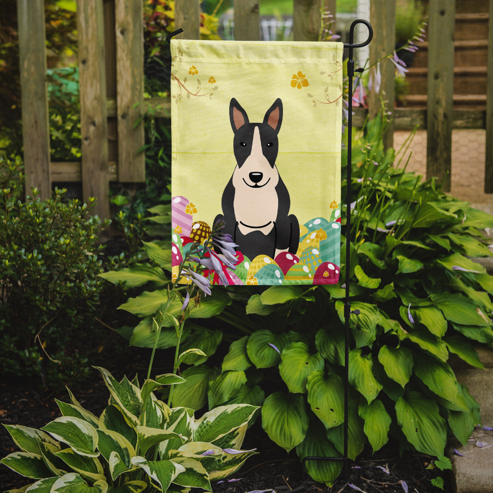 Easter Eggs Bull Terrier Black White Garden Flag Mailbox Decorative Yard Banner Outside Patio Artwork for Flower Beds, Garden Size, Multicolor