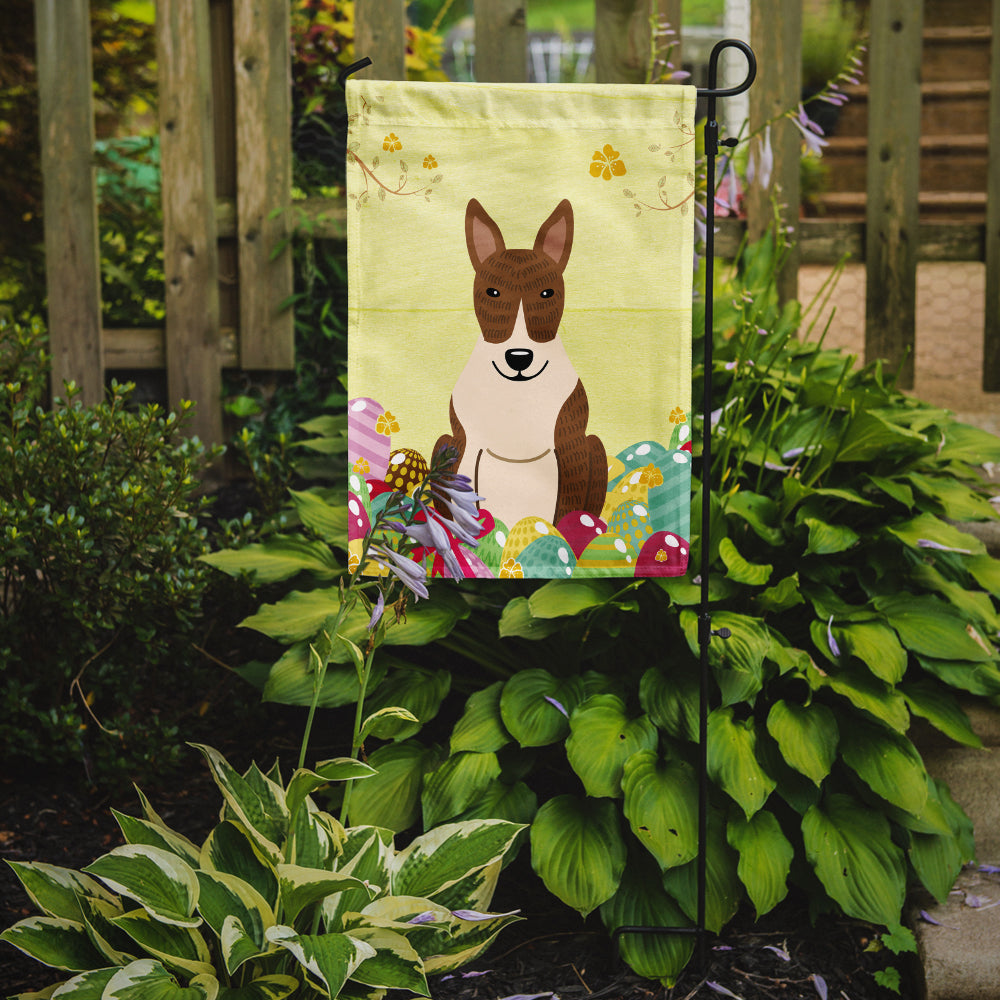 Easter Eggs Bull Terrier Brindle Garden Flag Mailbox Decorative Yard Banner Outside Patio Artwork for Flower Beds, Garden Size, Multicolor