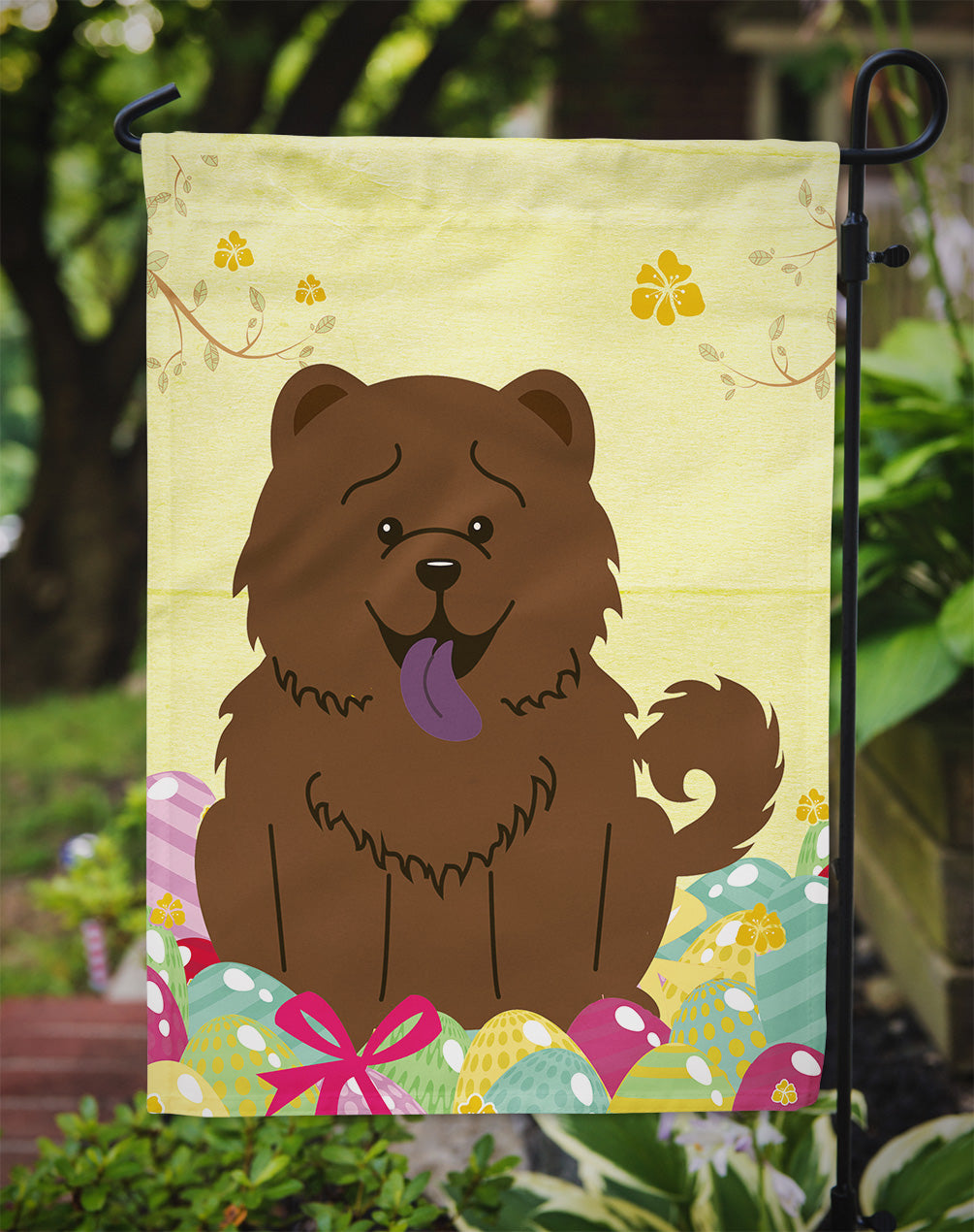 Easter Eggs Chow Chow Chocolate Garden Flag Mailbox Decorative Yard Banner Outside Patio Artwork for Flower Beds, Garden Size, Multicolor