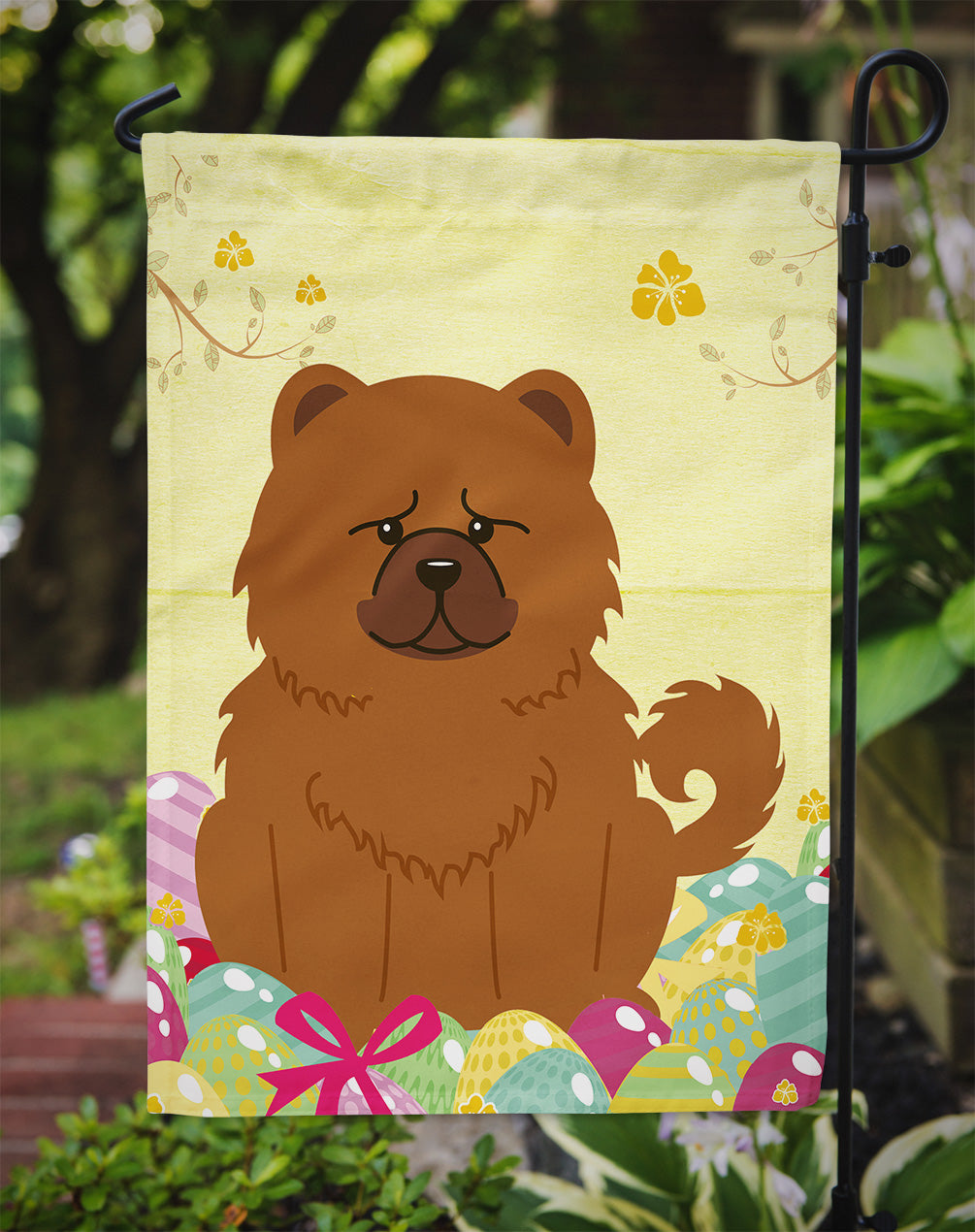 Easter Eggs Chow Chow Red Garden Flag Mailbox Decorative Yard Banner Outside Patio Artwork for Flower Beds, Garden Size, Multicolor