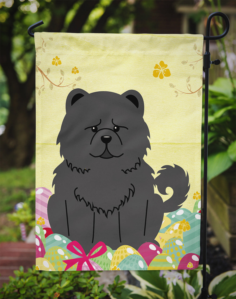 Easter Eggs Chow Chow Black Garden Flag Mailbox Decorative Yard Banner Outside Patio Artwork for Flower Beds, Garden Size, Multicolor
