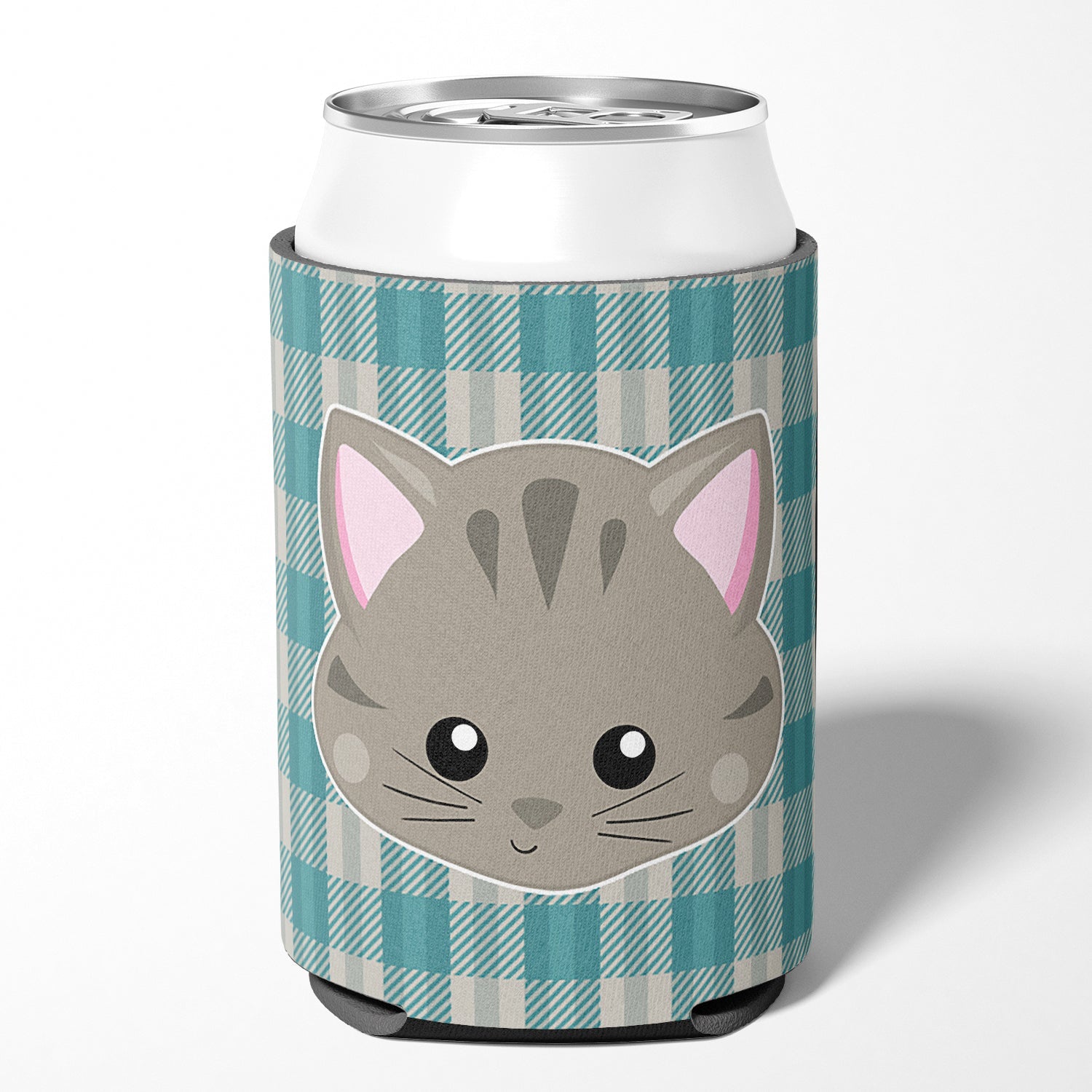 Kitten Face Can or Bottle Hugger Cooler Sleeve for Standard 12 oz Cans, Insulated Foam Beer & Soda Can Hugger Reusable