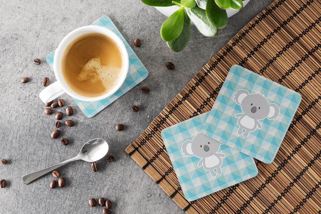 Koala Bear Foam Coasters Set of 4 Cup Coasters for Indoor Outdoor, Tabletop Protection, Anti Slip, Mouse pad Material