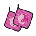 Pink Fish Pot Holder Set of 2 | Quilted Hot Pads