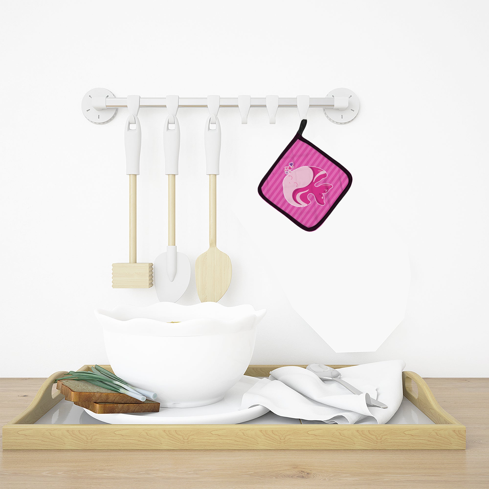 Pink Fish Pot Holder Set of 2 | Quilted Hot Pads