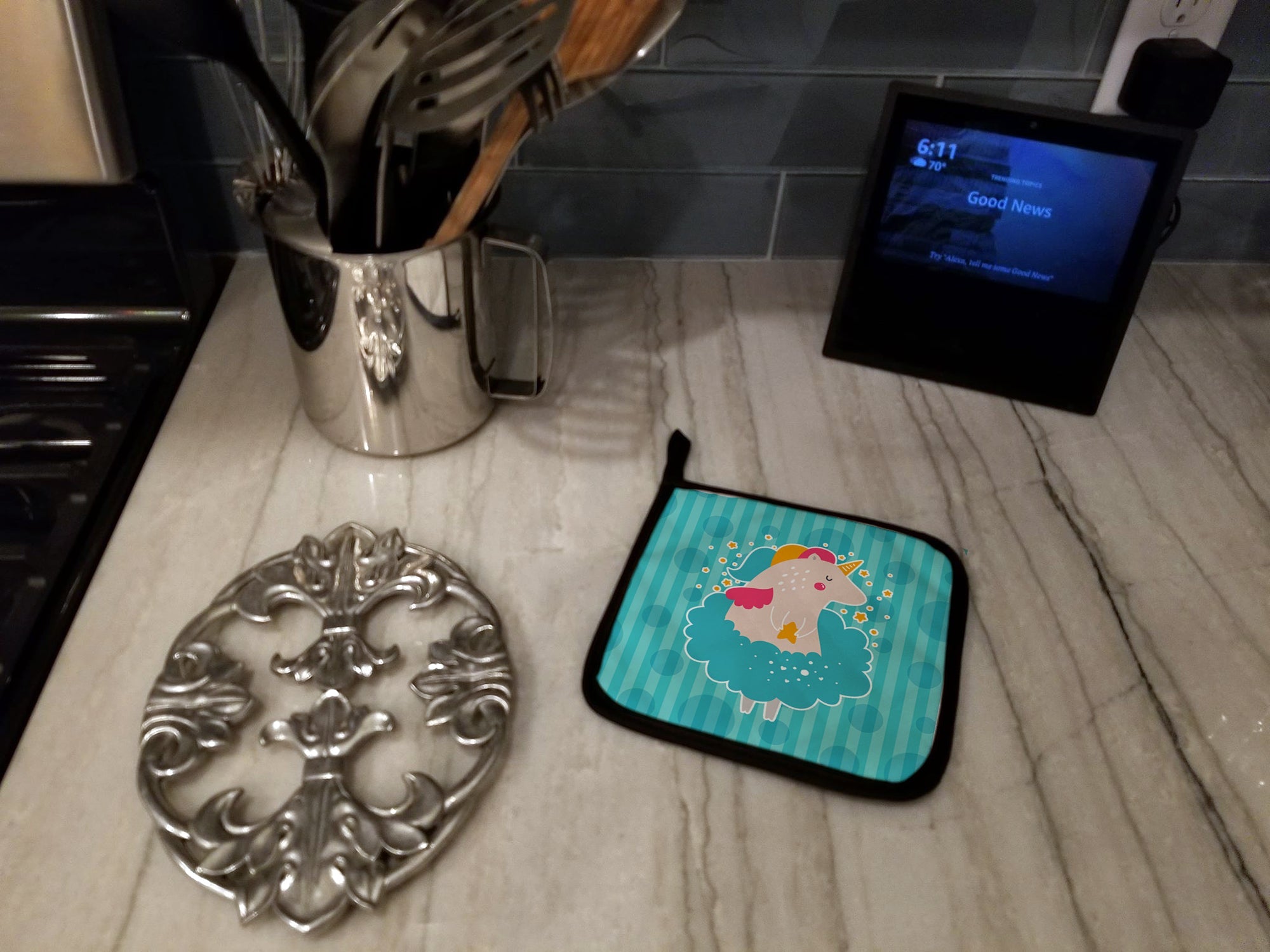 Unicorn Ballerina Pot Holder Set of 2 | Quilted Hot Pads