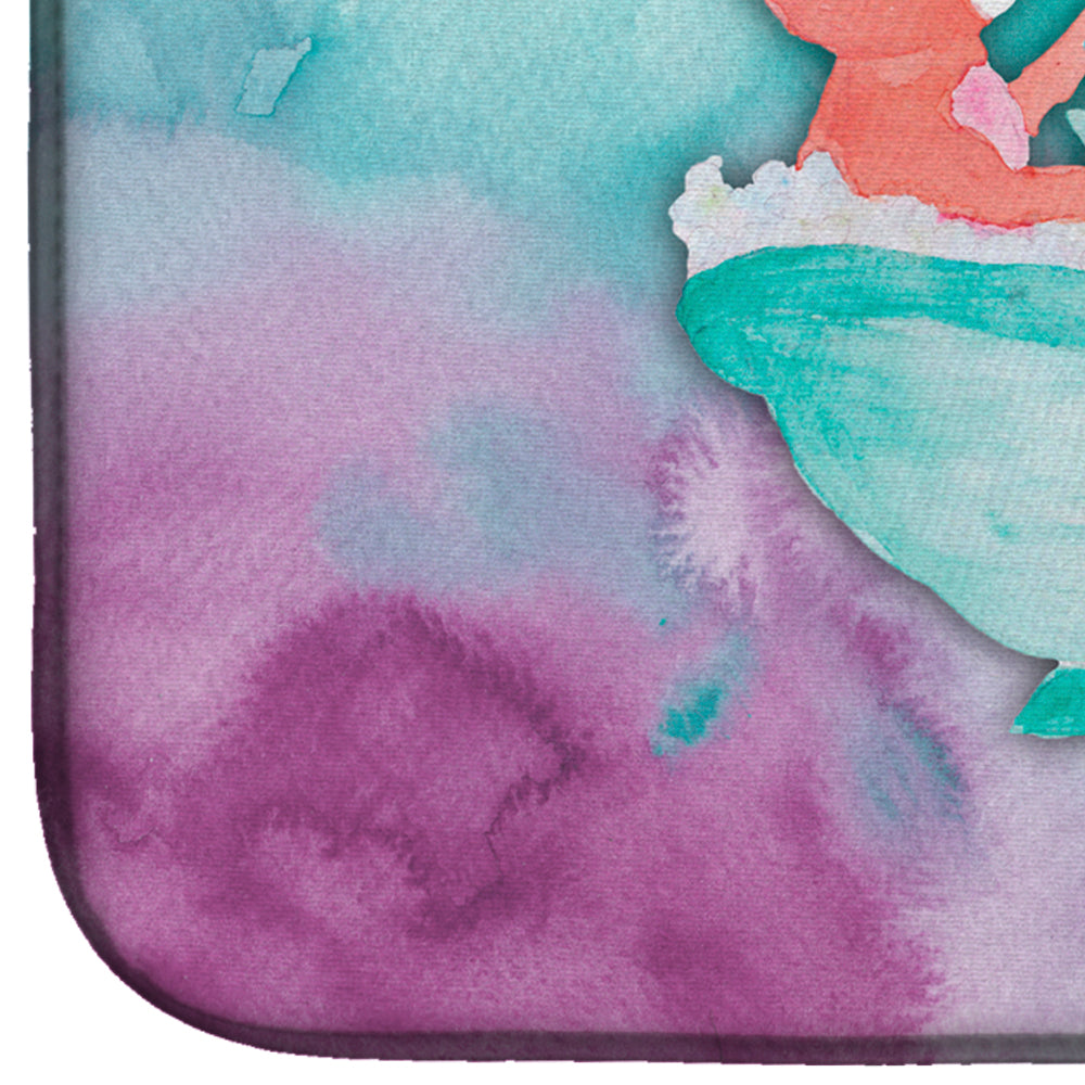 Rabbit and Squirrel Bathing Watercolor Dish Drying Mat Absorbent Dish Drying Mat Pad for Kitchen Counter Dish Drainer Mat for Countertop, 14 x 21", Multicolor