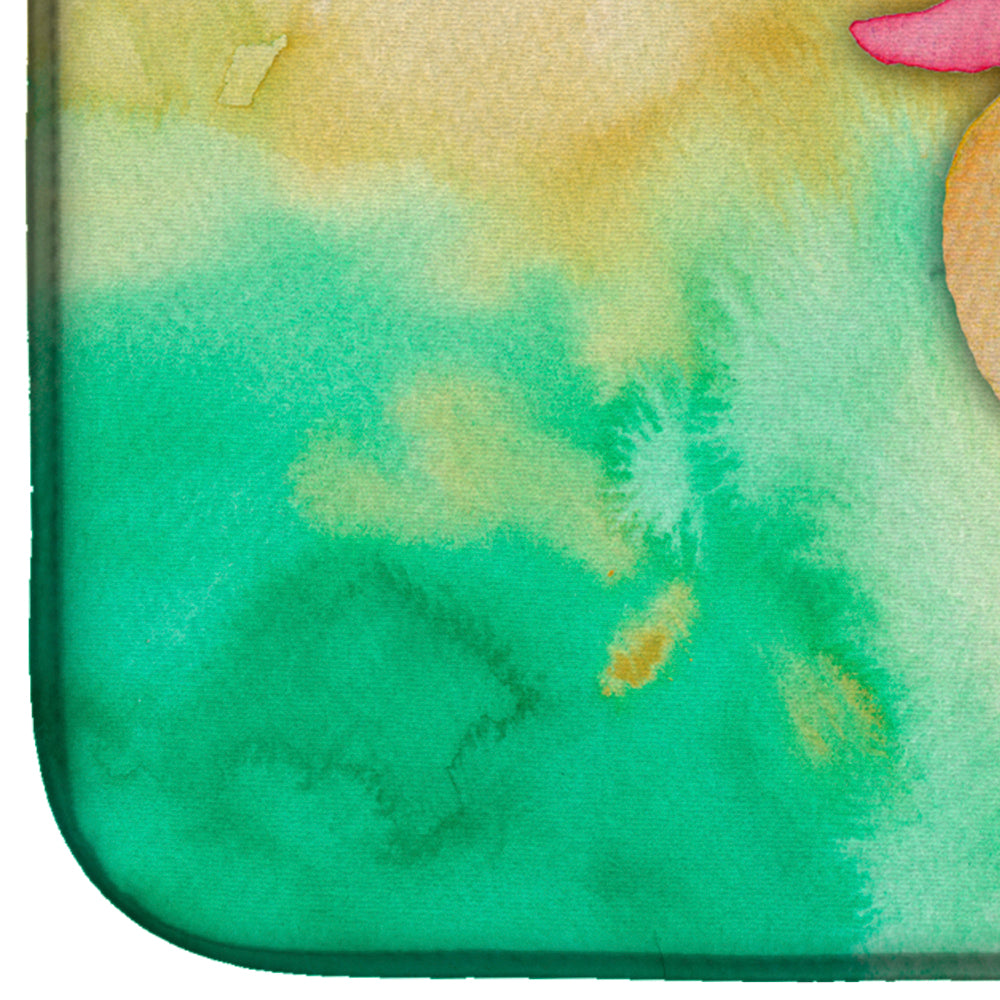 Rubber Duckie Watercolor Dish Drying Mat Absorbent Dish Drying Mat Pad for Kitchen Counter Dish Drainer Mat for Countertop, 14 x 21", Multicolor