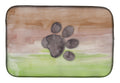 Dog Paw Watercolor Dish Drying Mat Absorbent Dish Drying Mat Pad for Kitchen Counter Dish Drainer Mat for Countertop, 14 x 21", Multicolor