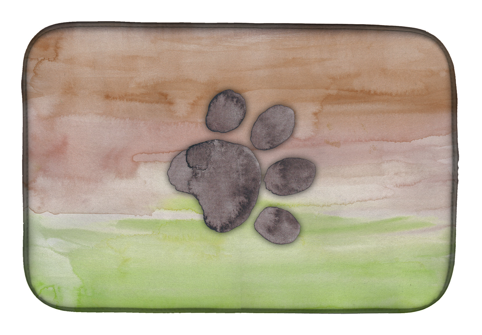 Dog Paw Watercolor Dish Drying Mat Absorbent Dish Drying Mat Pad for Kitchen Counter Dish Drainer Mat for Countertop, 14 x 21", Multicolor