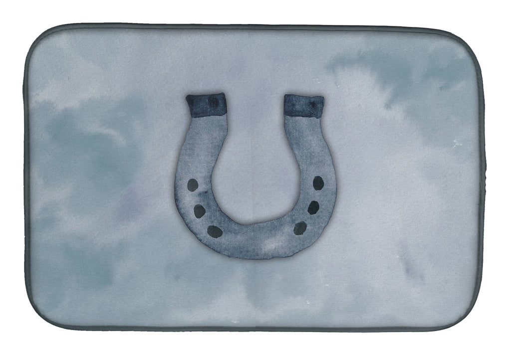 Horseshoe Watercolor Dish Drying Mat Absorbent Dish Drying Mat Pad for Kitchen Counter Dish Drainer Mat for Countertop, 14 x 21", Multicolor