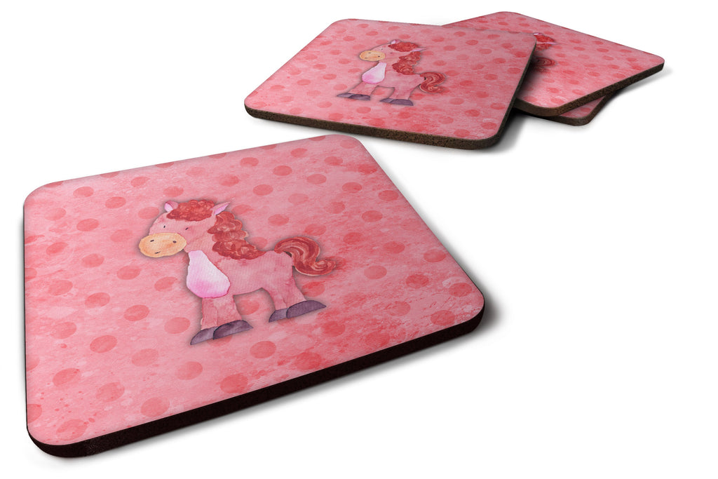 Polkadot Horse Watercolor Foam Coasters Set of 4 Cup Coasters for Indoor Outdoor, Tabletop Protection, Anti Slip, Mouse pad Material