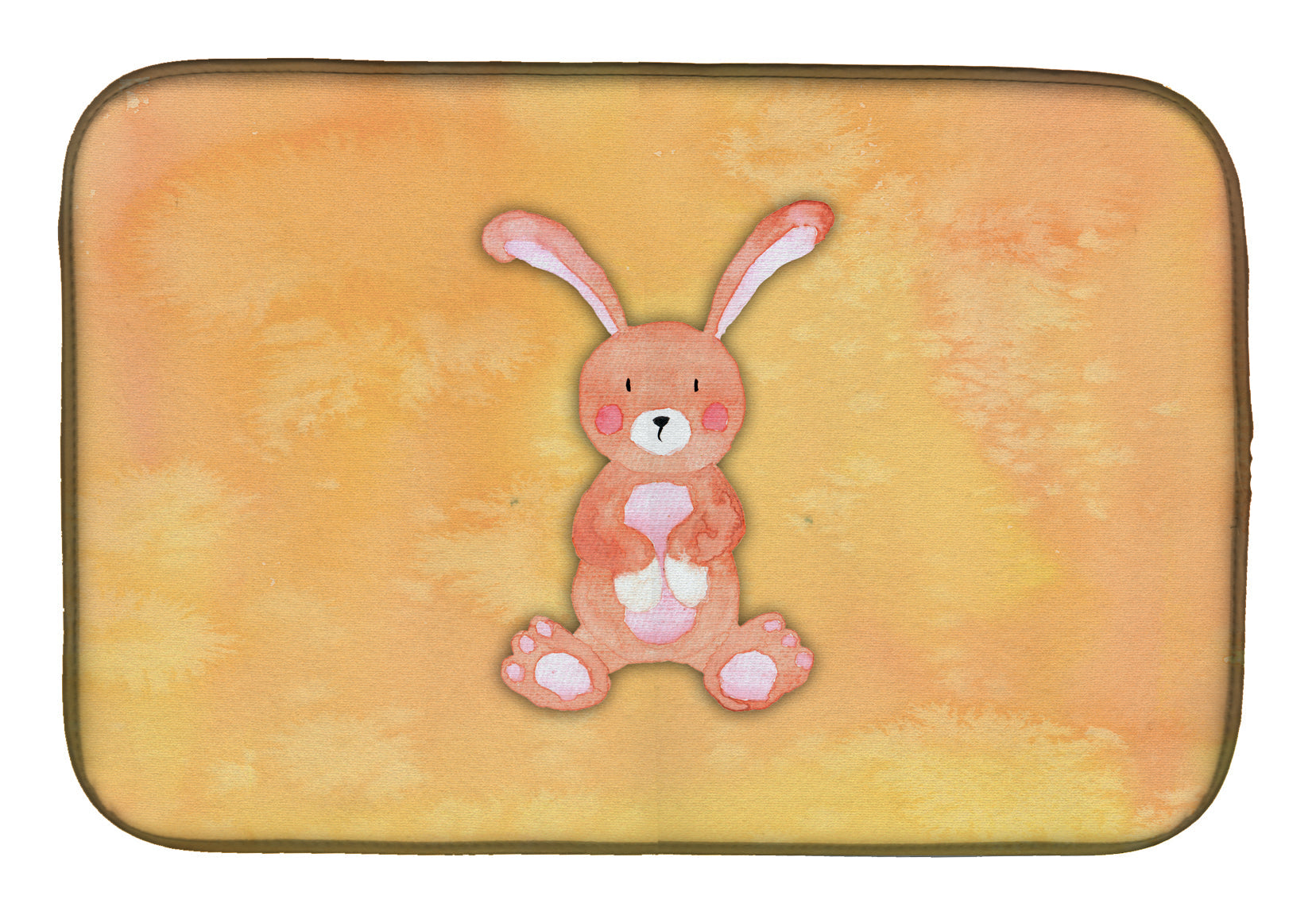 Rabbit Watercolor Dish Drying Mat Absorbent Dish Drying Mat Pad for Kitchen Counter Dish Drainer Mat for Countertop, 14 x 21", Multicolor