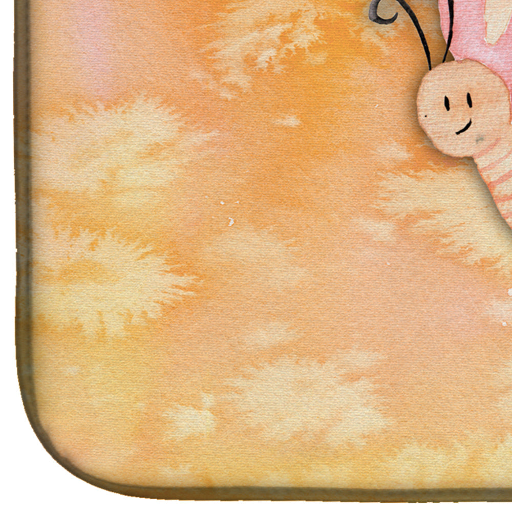 Butterfly Watercolor Dish Drying Mat Absorbent Dish Drying Mat Pad for Kitchen Counter Dish Drainer Mat for Countertop, 14 x 21", Multicolor