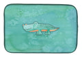 Alligator Watercolor Dish Drying Mat Absorbent Dish Drying Mat Pad for Kitchen Counter Dish Drainer Mat for Countertop, 14 x 21", Multicolor