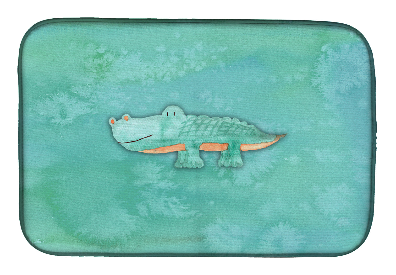 Alligator Watercolor Dish Drying Mat Absorbent Dish Drying Mat Pad for Kitchen Counter Dish Drainer Mat for Countertop, 14 x 21", Multicolor
