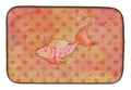 Orange Fish Watercolor Dish Drying Mat Absorbent Dish Drying Mat Pad for Kitchen Counter Dish Drainer Mat for Countertop, 14 x 21", Multicolor