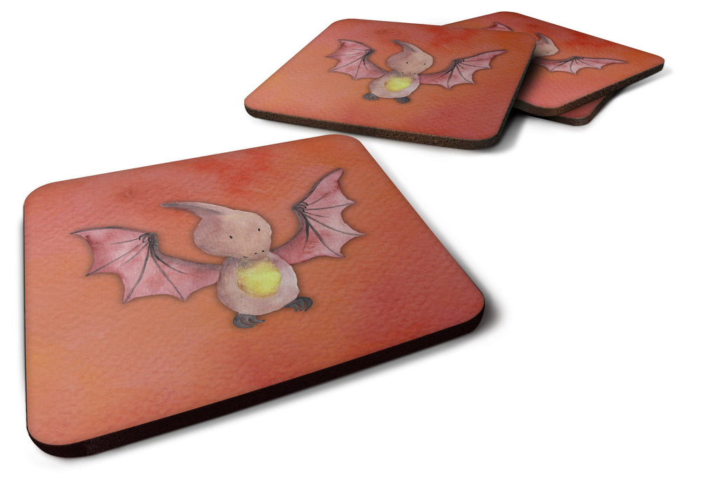 Pterodactyl Watercolor Foam Coasters Set of 4 Cup Coasters for Indoor Outdoor, Tabletop Protection, Anti Slip, Mouse pad Material