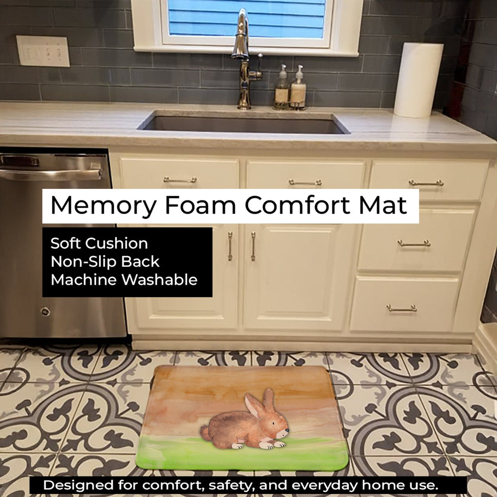 Rabbit Watercolor Memory Foam Kitchen Mat Machine Washable Anti-Fatigue Cushion Comfort Bath or Kitchen Rug