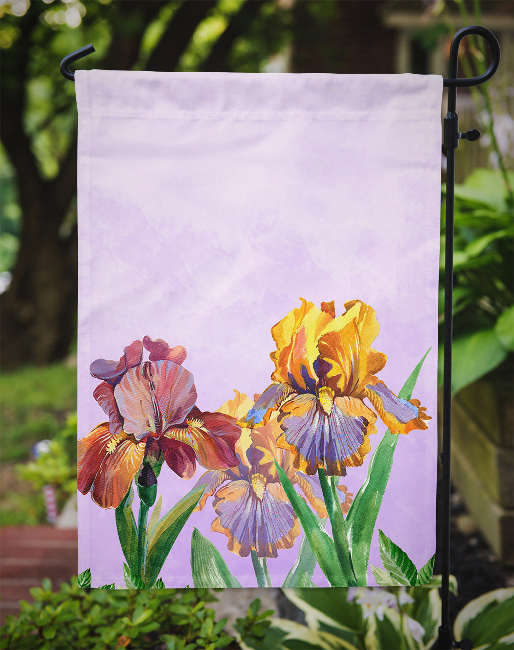 Purple and Yellow Iris Garden Flag Mailbox Decorative Yard Banner Outside Patio Artwork for Flower Beds, Garden Size, Multicolor