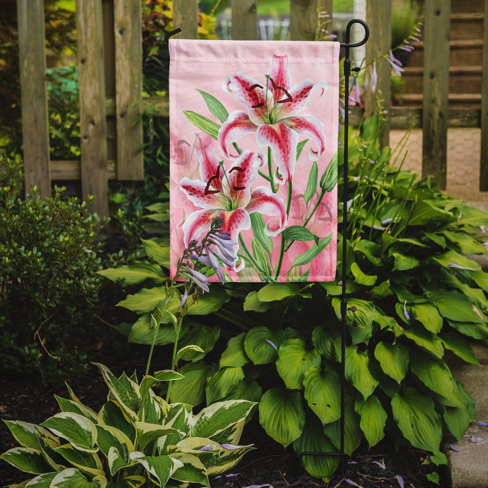 Pink Lillies Garden Flag Mailbox Decorative Yard Banner Outside Patio Artwork for Flower Beds, Garden Size, Multicolor