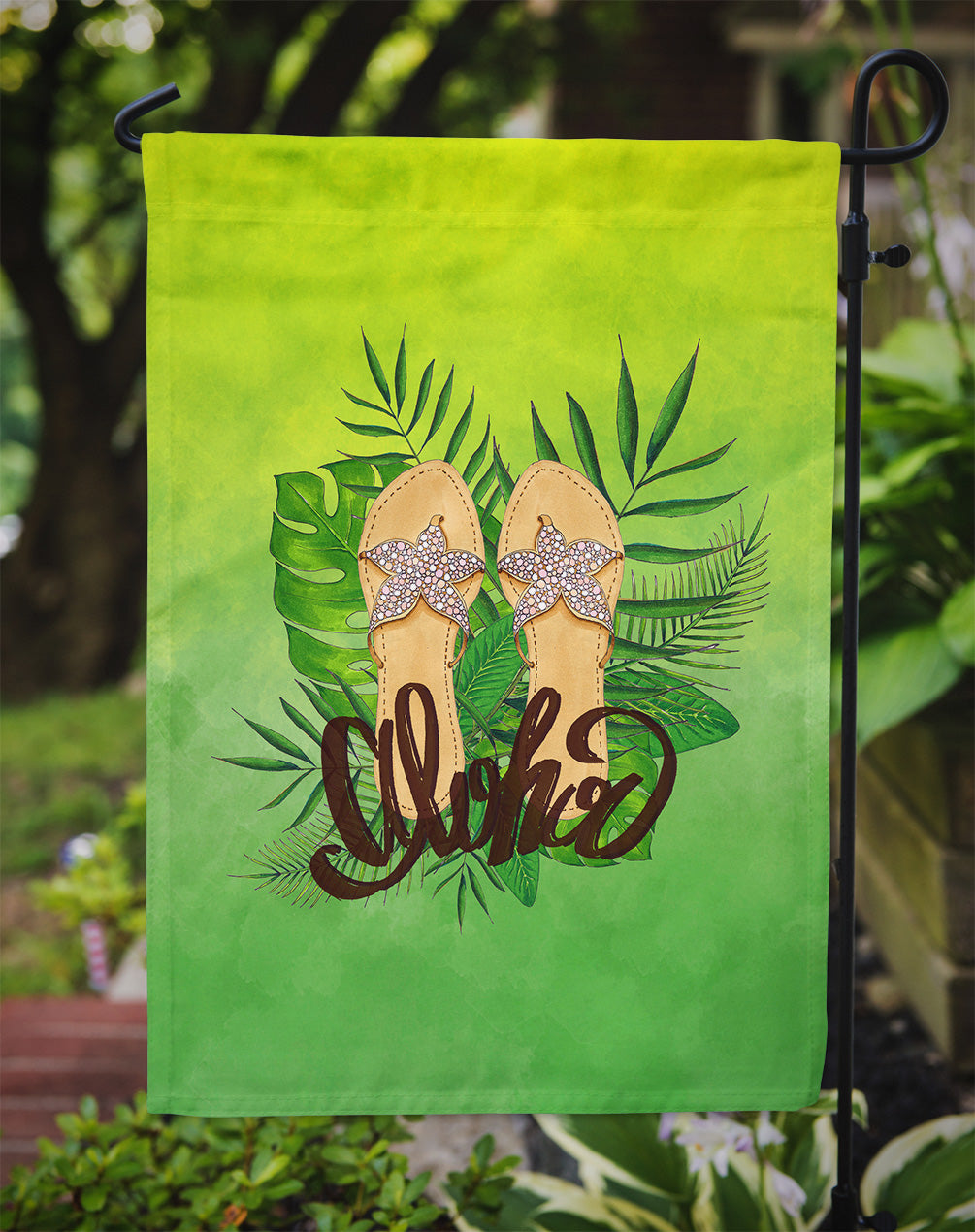 Aloha Flip Flops Garden Flag Mailbox Decorative Yard Banner Outside Patio Artwork for Flower Beds, Garden Size, Multicolor