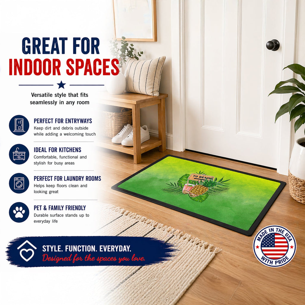 To the Beach Summer Doormat Indoor Outdoor 24H X 36W Front Door Mat Rugs for Entryway, Non Slip Washable Low Pile,