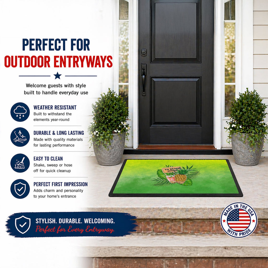 To the Beach Summer Doormat Indoor Outdoor 18H X 27W Front Door Mat Rugs for Entryway, Non Slip Washable