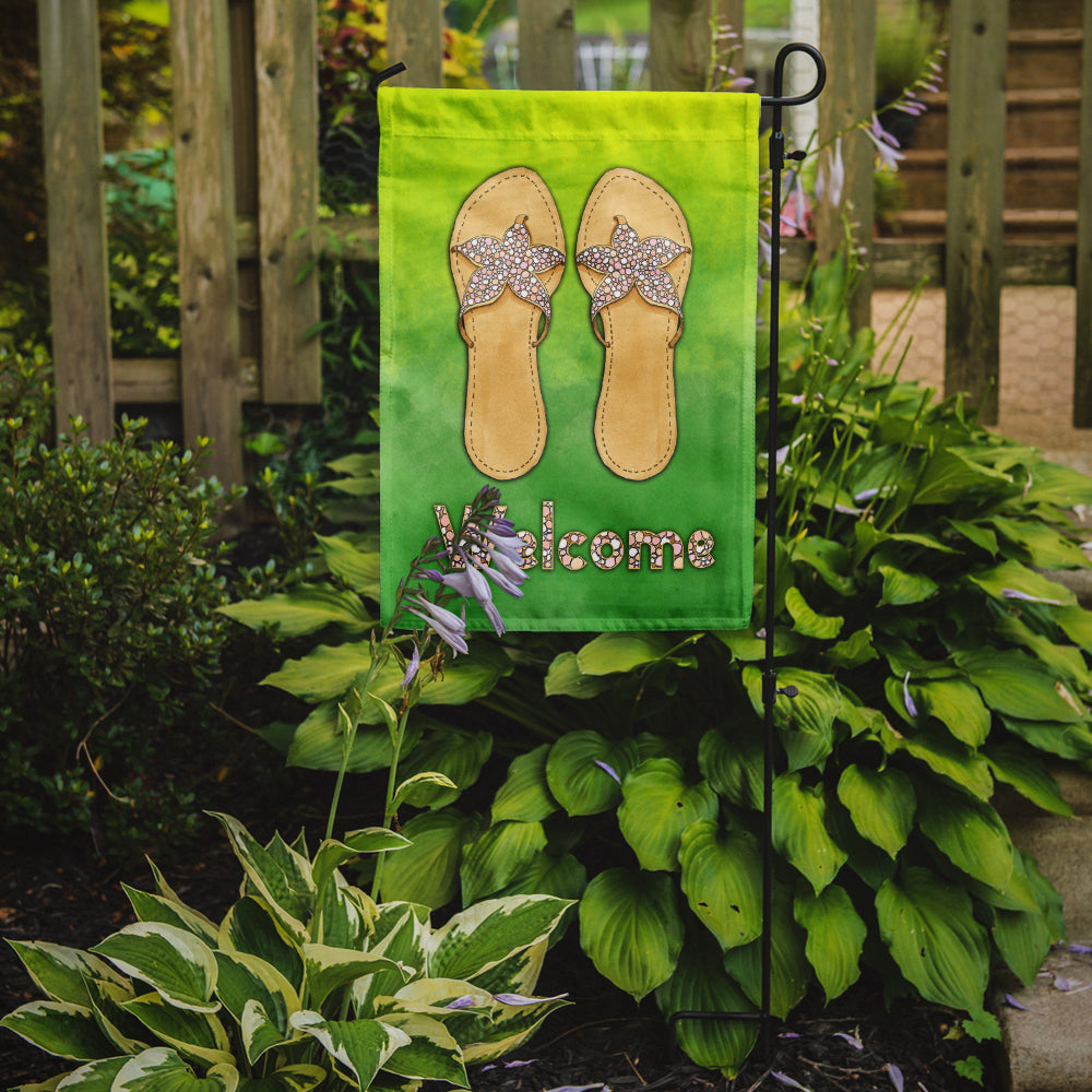 Flip Flops Welcome Garden Flag Mailbox Decorative Yard Banner Outside Patio Artwork for Flower Beds, Garden Size, Multicolor