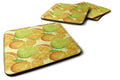 Watercolor Limes and Oranges Citrus Foam Coasters Set of 4 Cup Coasters for Indoor Outdoor, Tabletop Protection, Anti Slip, Mouse pad Material