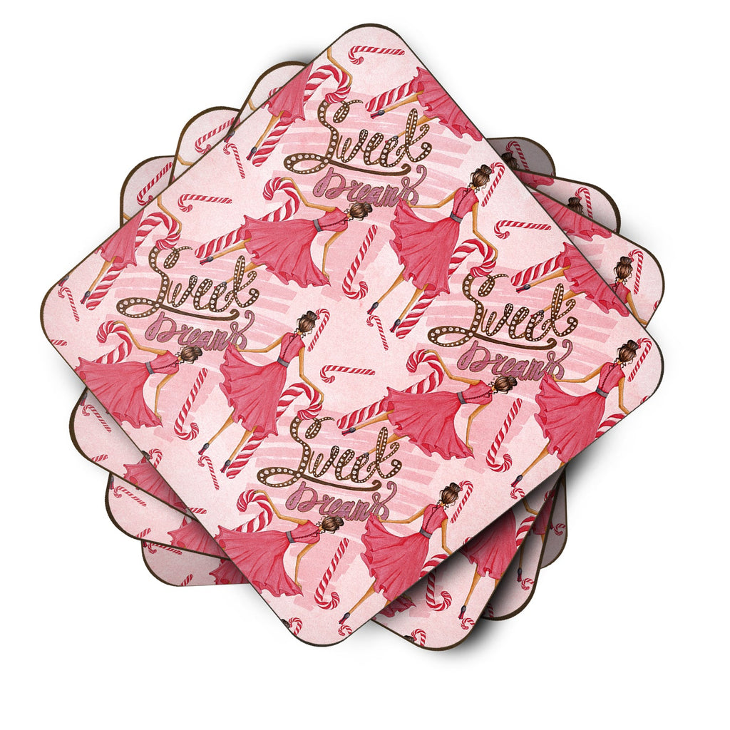 Watercolor Sweets Galore Foam Coasters Set of 4 Cup Coasters for Indoor Outdoor, Tabletop Protection, Anti Slip, Mouse pad Material
