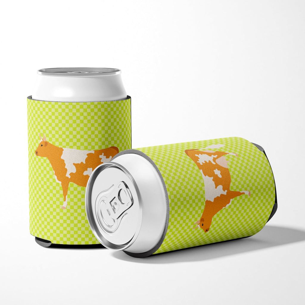 Guernsey Cow Green Can or Bottle Hugger Cooler Sleeve for Standard 12 oz Cans, Insulated Foam Beer & Soda Can Hugger Reusable