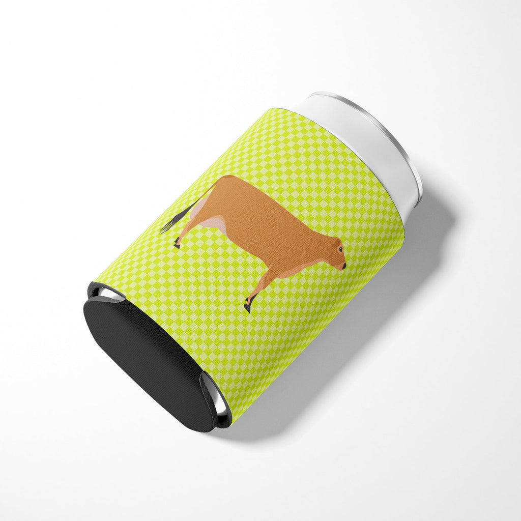 Jersey Cow Green Can or Bottle Hugger Cooler Sleeve for Standard 12 oz Cans, Insulated Foam Beer & Soda Can Hugger Reusable