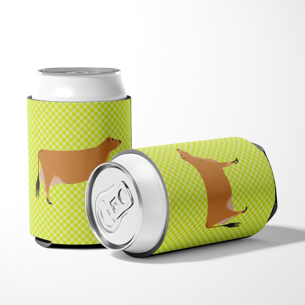 Jersey Cow Green Can or Bottle Hugger Cooler Sleeve for Standard 12 oz Cans, Insulated Foam Beer & Soda Can Hugger Reusable