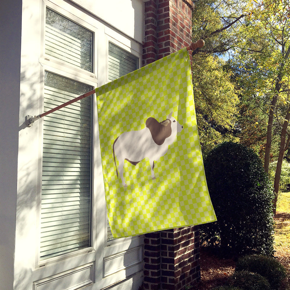 Malvi Cow Green House Flag 28x40 Porch Sleeve Pole Decorative Outside Yard Banner Artwork Wall Hanging, Polyester