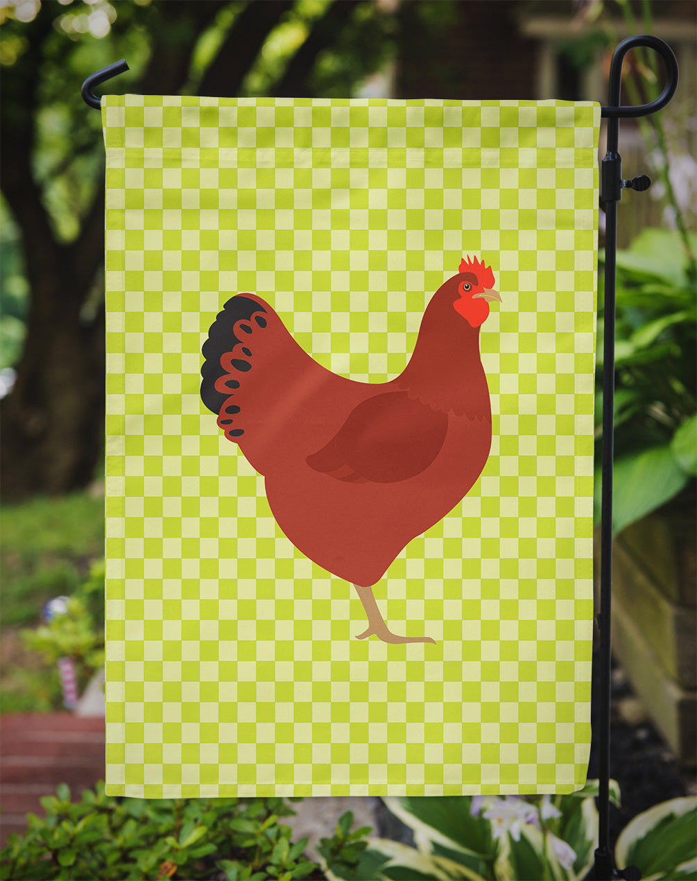 New Hampshire Red Chicken Green Garden Flag Mailbox Decorative Yard Banner Outside Patio Artwork for Flower Beds, Garden Size, Multicolor