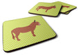 Irish Donkey Green Foam Coasters Set of 4 Cup Coasters for Indoor Outdoor, Tabletop Protection, Anti Slip, Mouse pad Material