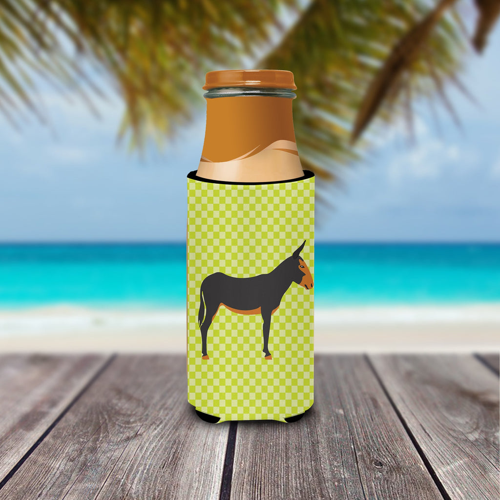 Catalan Donkey Green Slim Can Hugger , Insulated Foam Hugger for 12 oz Slim Cans, Beer Bottles & Water Bottles, Printed in USA