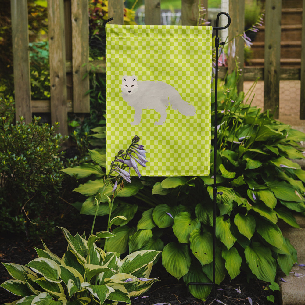 White Arctic Fox Green Garden Flag Mailbox Decorative Yard Banner Outside Patio Artwork for Flower Beds, Garden Size, Multicolor