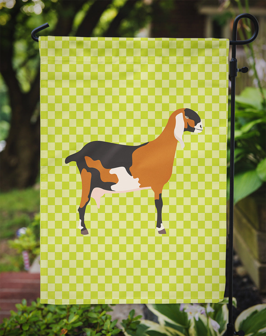 Anglo-nubian Nubian Goat Green Garden Flag Mailbox Decorative Yard Banner Outside Patio Artwork for Flower Beds, Garden Size, Multicolor