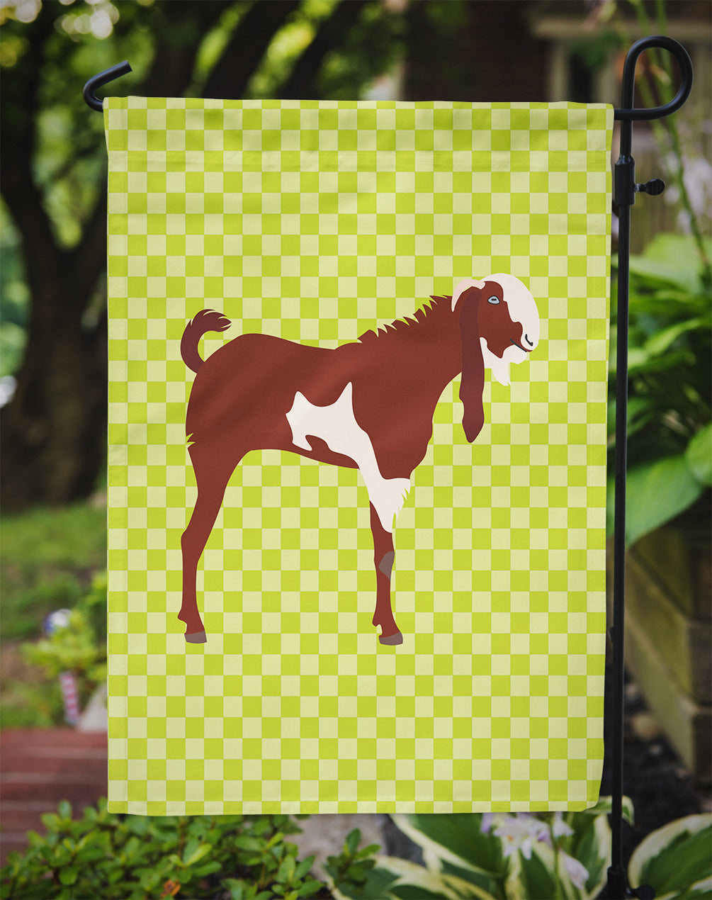 Jamnapari Goat Green Garden Flag Mailbox Decorative Yard Banner Outside Patio Artwork for Flower Beds, Garden Size, Multicolor