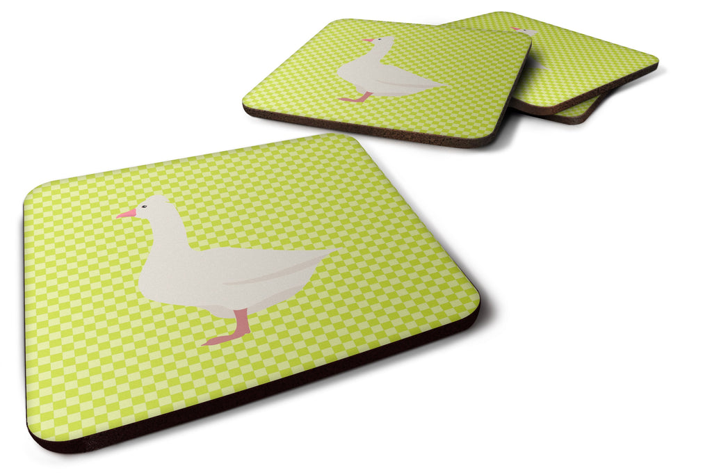 Roman Goose Green Foam Coasters Set of 4 Cup Coasters for Indoor Outdoor, Tabletop Protection, Anti Slip, Mouse pad Material