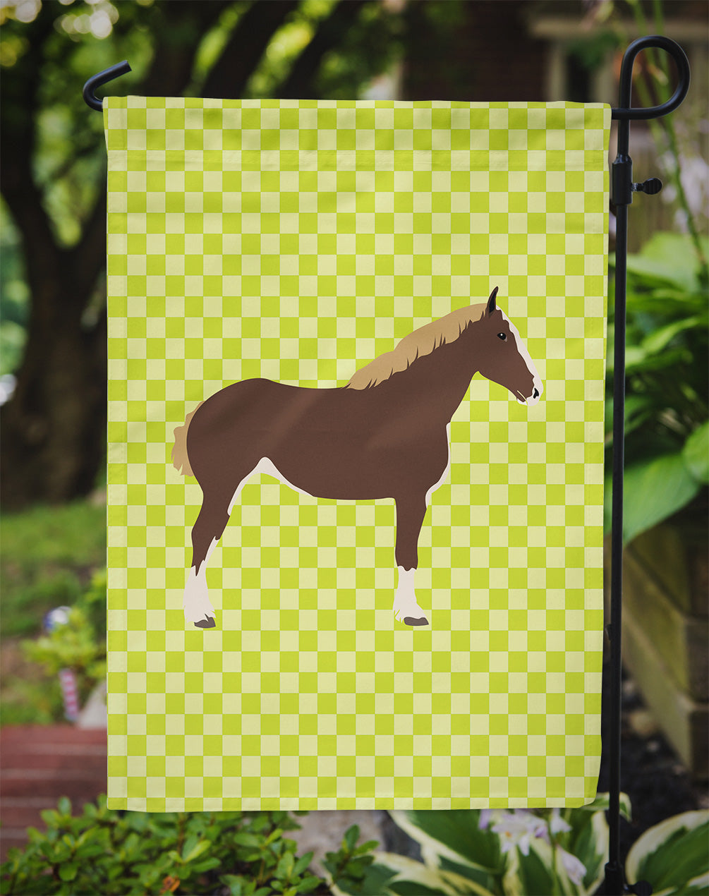 Percheron Horse Green Garden Flag Mailbox Decorative Yard Banner Outside Patio Artwork for Flower Beds, Garden Size, Multicolor
