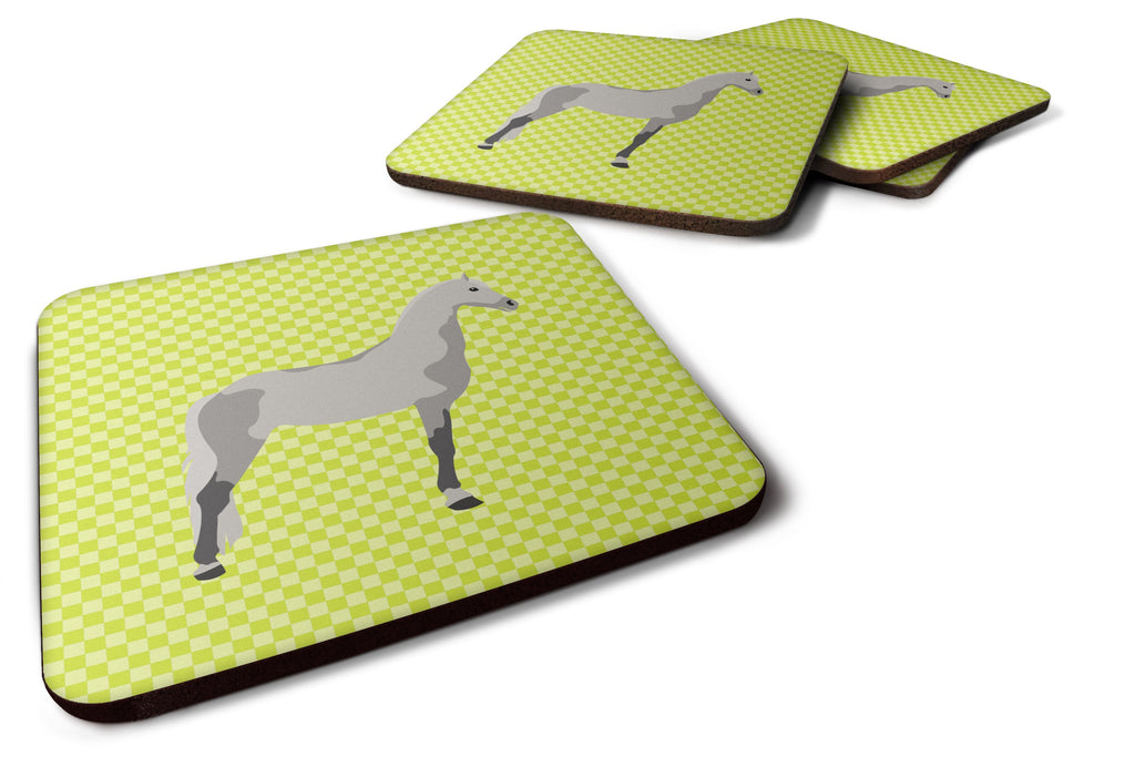 Orlov Trotter Horse Green Foam Coasters Set of 4 Cup Coasters for Indoor Outdoor, Tabletop Protection, Anti Slip, Mouse pad Material