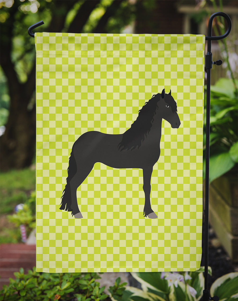 Friesian Horse Green Garden Flag Mailbox Decorative Yard Banner Outside Patio Artwork for Flower Beds, Garden Size, Multicolor